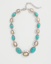 Turquoise Mixed Metal Collar Necklace Turquoise - Chico's