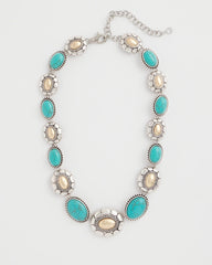 Turquoise Mixed Metal Collar Necklace Turquoise - Chico's