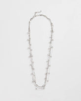Multistrand Beaded Silvertone Necklace Silver - Chico's