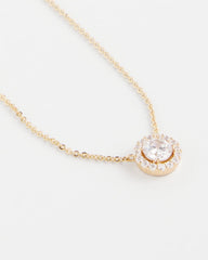 Gold Tone Drop Stone Necklace Gold - Chico's