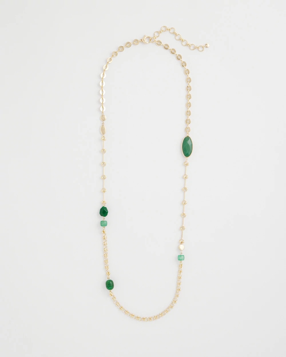 Green Accent Long Single Strand Necklace Green - Chico's