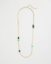 Green Accent Long Single Strand Necklace Green - Chico's