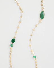 Green Accent Long Single Strand Necklace Green - Chico's