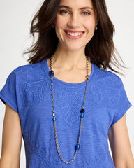 Blue Accent Long Single Strand Necklace Blue - Chico's