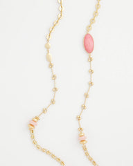 Pink Accent Long Single Strand Necklace Pink - Chico's