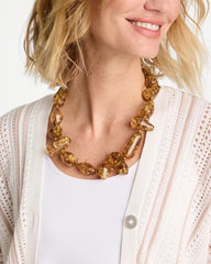 Gold Foil Long Single Strand Necklace Neutral - Chico's