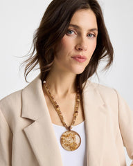 Gold Foil Pendant Necklace Neutral - Chico's