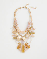 Chico's Originals Neutral Stone Bib Necklace Neutral - Chico's