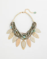 Multistrand Wood Petal Necklace Aqua - Chico's