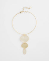Linear Reversible Pendant Necklace White/Gold - Chico's