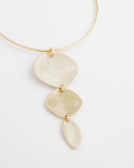 Linear Reversible Pendant Necklace White/Gold - Chico's