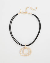 Gold Tone Rings Pendant Necklace Gold - Chico's