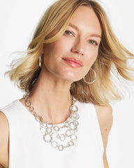 Silver Multistrand Bib Necklace Silver - Chico's