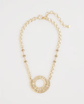 Sparkling Goldtone Circle Pendant Necklace Gold - Chico's