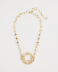 Sparkling Goldtone Circle Pendant Necklace Gold - Chico's