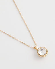 Bezel Set Pendant Goldtone Necklace Gold - Chico's