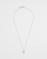Bezel Set Pendant Silvertone Necklace Silver - Chico's