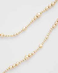 Goldtone Long Beaded Necklace Gold - Chico's