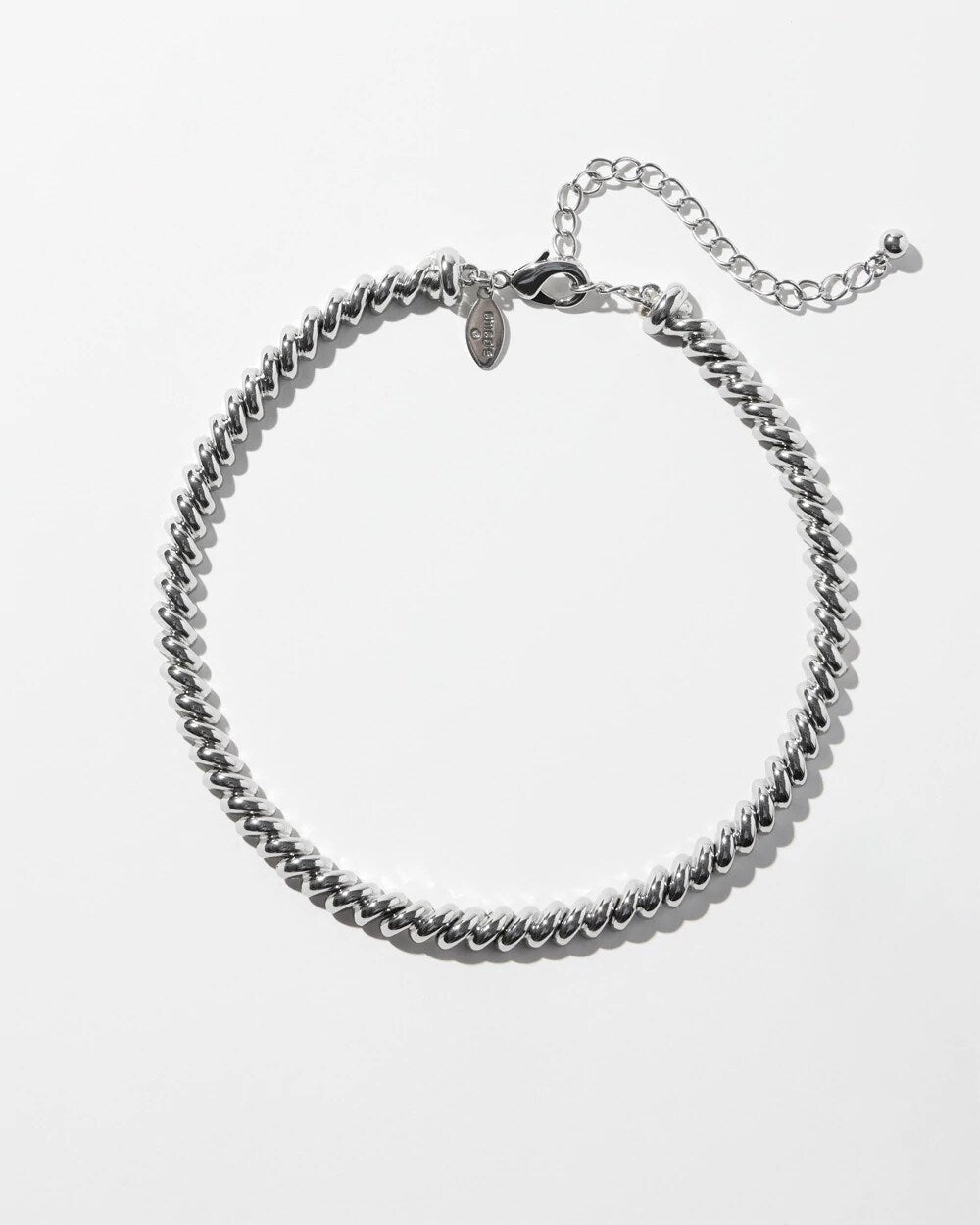 Silver Tone Twist Collar Necklace Silver - Chico's