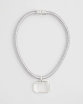 Silvertone Gem Pendant Cord Necklace Silver - Chico's