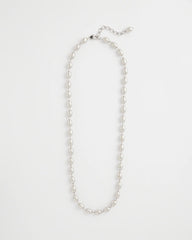 Silver Bead Long Single Strand Necklace Silver - Chico's
