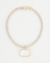 Goldtone Glass Gem Pendant Cord Necklace Gold - Chico's