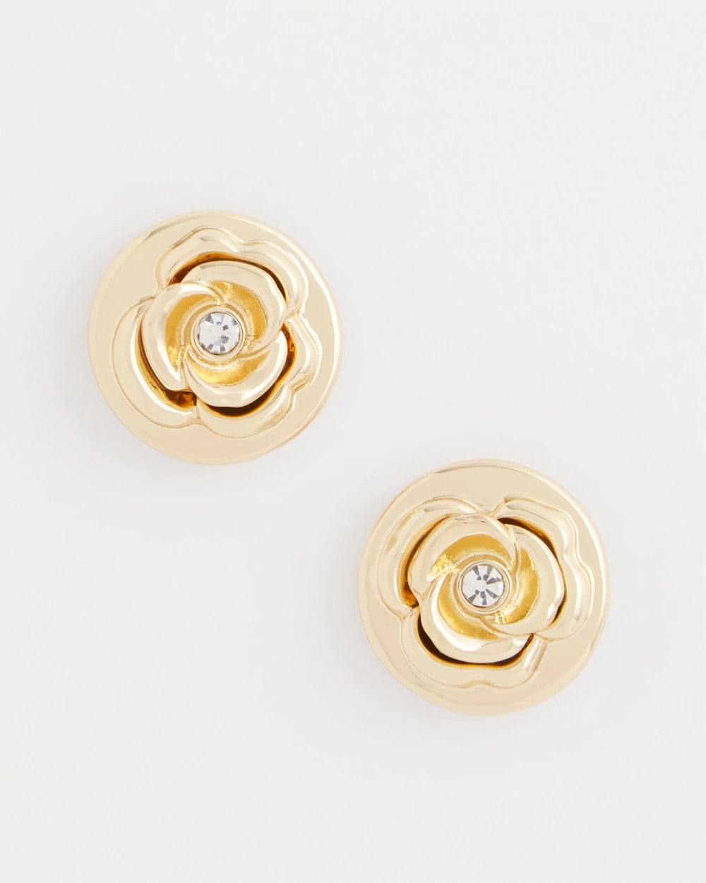 Lucky Coin Flower Stud Earrings Gold - Chico's