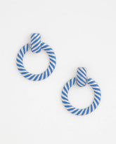 Blue Twist Drop Hoop Earrings Blue - Chico's
