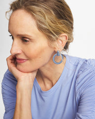 Blue Twist Drop Hoop Earrings Blue - Chico's