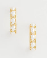 No Droop® Faux Pearl Hoop Earrings Pearl - Chico's