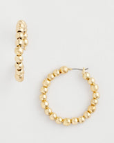 No Droop® Golden Beaded Hoop Earrings Gold - Chico's