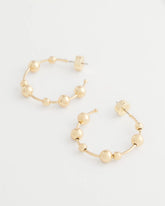 Goldtone Beaded Hoop Earrings Gold - Chico's