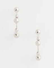 Silvertone Beaded Hoop Earrings Silver - Chico's