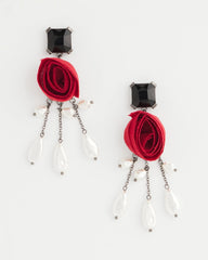 Red Rose Drop Earrings Red - Chico's