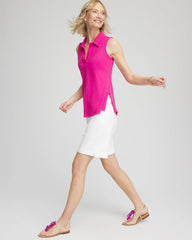 Slub Sleeveless Collared Tunic Crushed Berries - Chico's