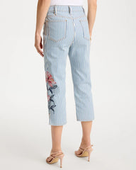 Girlfriend Slim Striped Capri Jeans Blue Stripe - Chico's