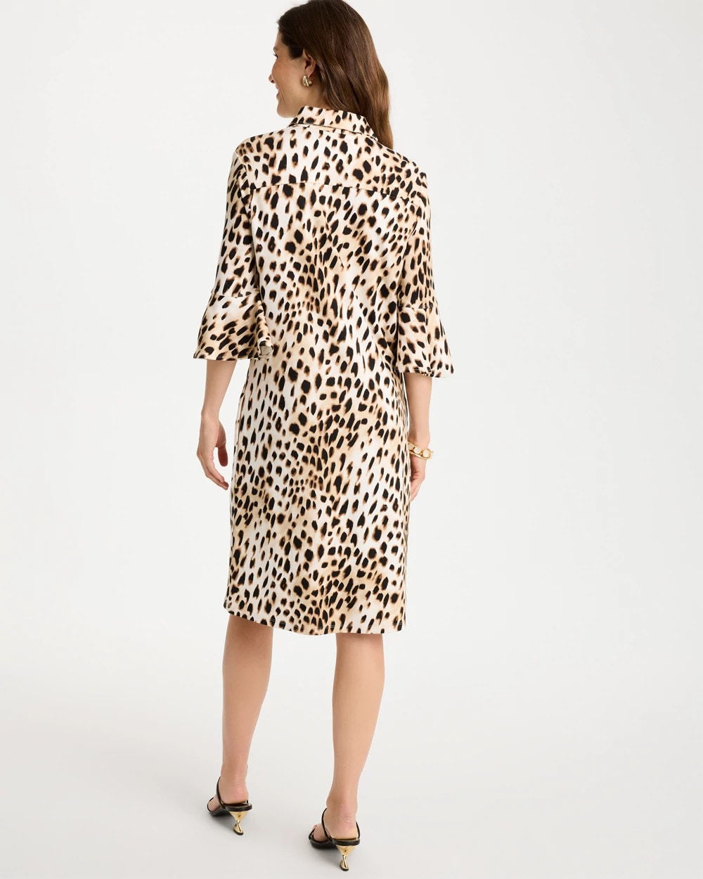 Ponte Knit Flounce Sleeve Dress Chocolate Fondant - Chico's