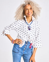 No Iron™ Stretch Jacquard Stars Shirt Passport Blue - Chico's