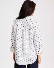 No Iron™ Stretch Jacquard Stars Shirt Passport Blue - Chico's