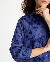3D Floral Embroidered Top Indigo - Chico's