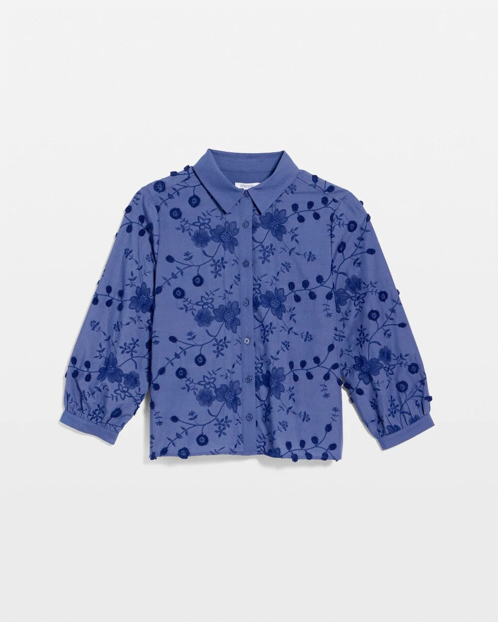 3D Floral Embroidered Top Indigo - Chico's