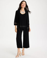 Travelers™ Sheer Stripe Cardigan Travelers Black - Chico's