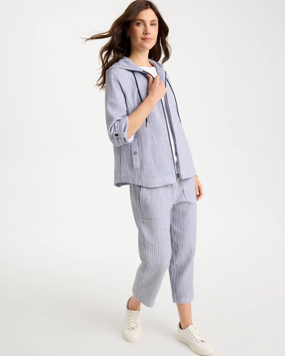 Zenergy® Striped Gauze Jacket Blue - Chico's