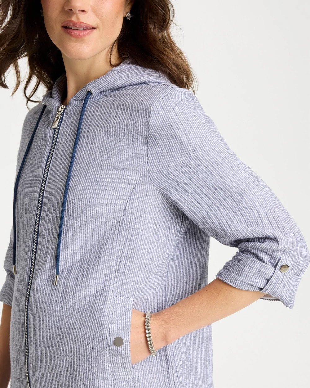 Zenergy® Striped Gauze Jacket Blue - Chico's