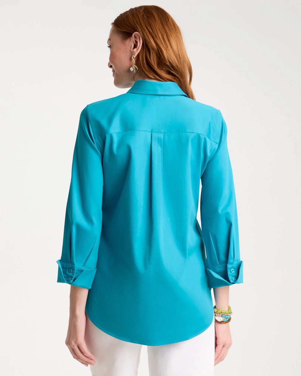 No Iron™ Stretch Shirt Lagoon Blue - Chico's