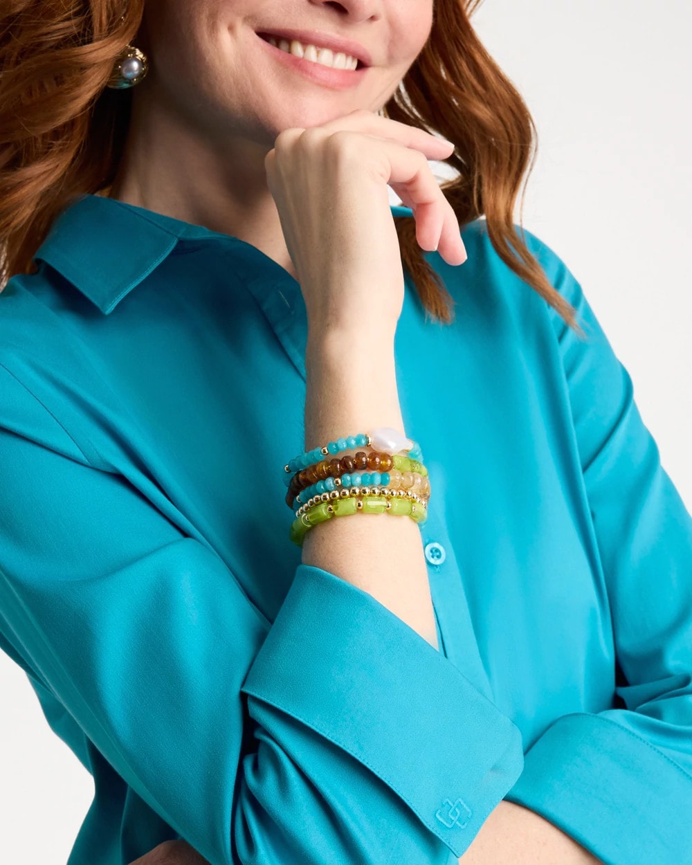 No Iron™ Stretch Shirt Lagoon Blue - Chico's