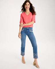 Girlfriend Slim Embellished Crop Jeans Freya Indigo - Chico's