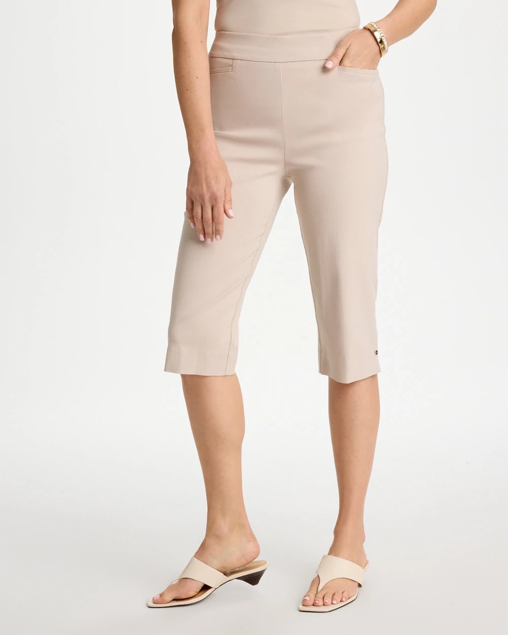 Brigitte™ Slim Rivet Pull-On Capri Pant Smokey Taupe - Chico's
