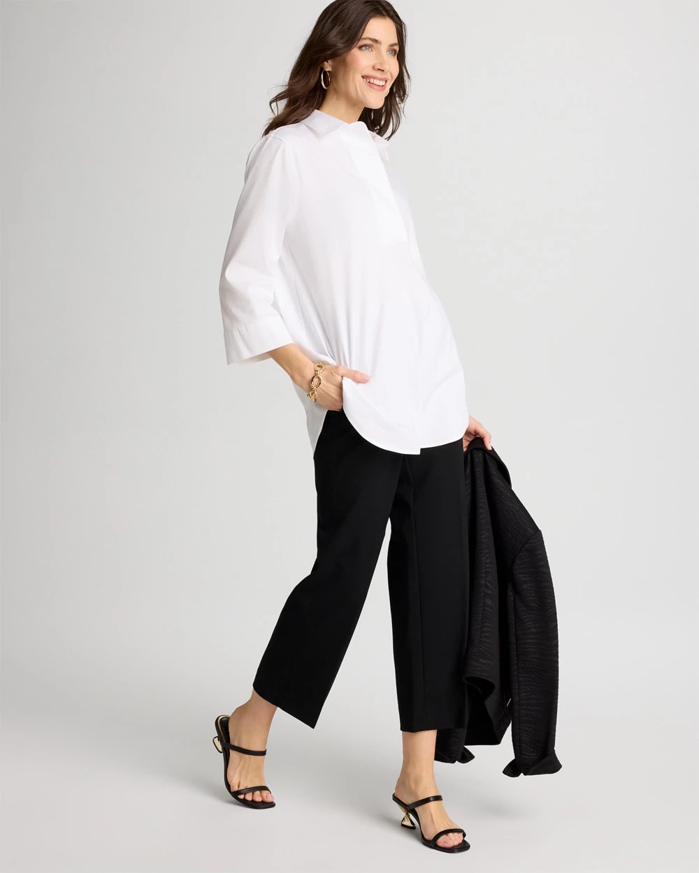 Juliet Lightweight Straight Crop Pants Black - Chico's