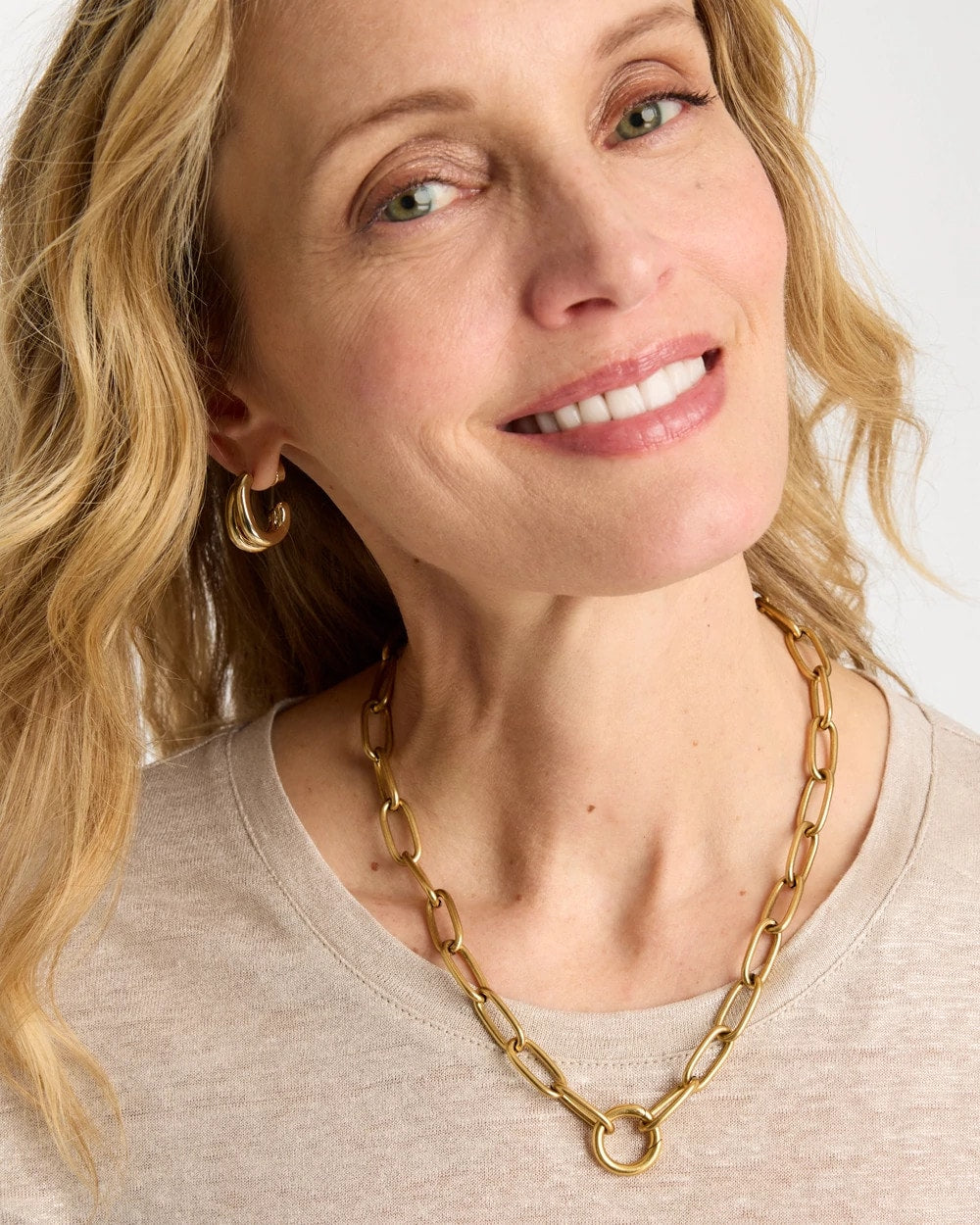 Golden Charm Link Necklace Gold - Chico's